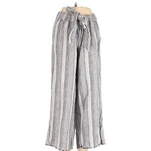 Caslon Gray and White Striped Cropped Pants